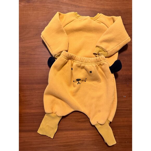 Kids & Baby 6-12M Adorable Yellow Fleece Sweatshirt & Pants Set With Ears - Picture 3 of 5